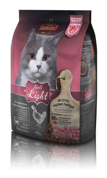 Katzen Trockenfutter - Adult Light für Katzen mit Übergewicht 300g - Leonardo Katzenfutter