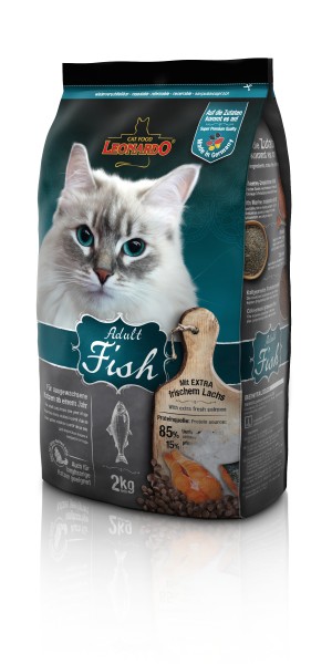 Katzen Trockenfutter - Adult Fish mit Fisch & Reis 1,8 Kg - Leonardo Katzenfutter - leichtverdaulich