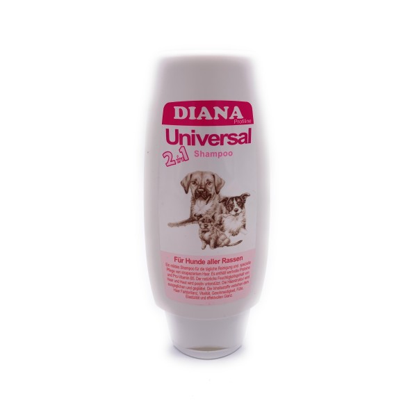 DIANA Universal 2 in 1 Shampoo für Hunde - 200 ml - für die tägliche Reinigung