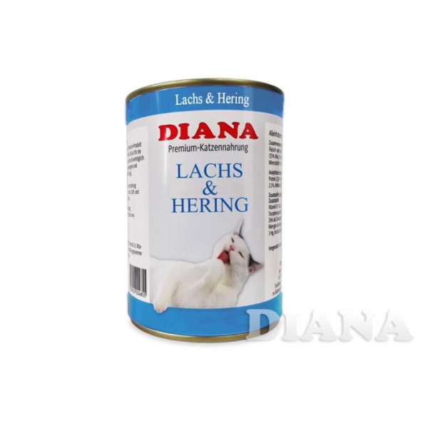 DIANA Lachs & Hering Dosenfleisch für Katzen - Premium-Produkt