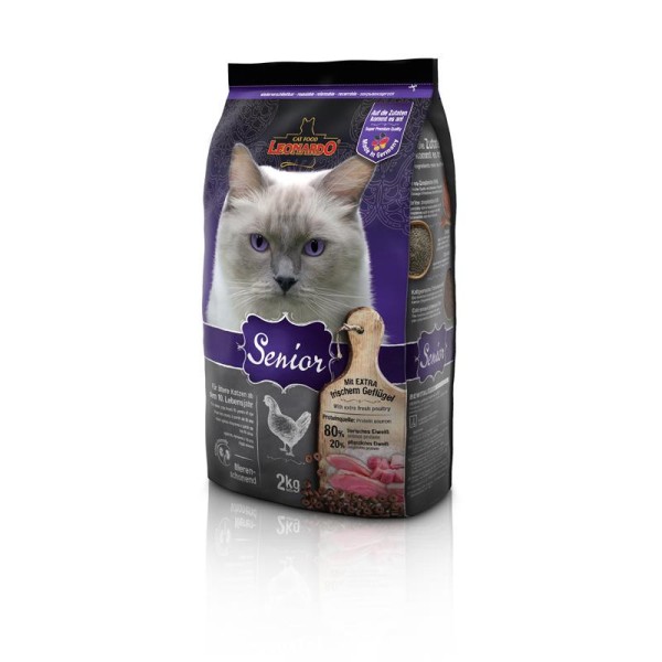 Katzen Trockenfutter - Senior mit Geflügel und Reis 1,8Kg - Leonardo Katzenfutter - leichtverdaulich