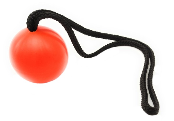 Hunde Spielball - ″Tuffer″ Hundeball , orange mit Schlaufe (6,4cm), sehr robust - Hundespiel