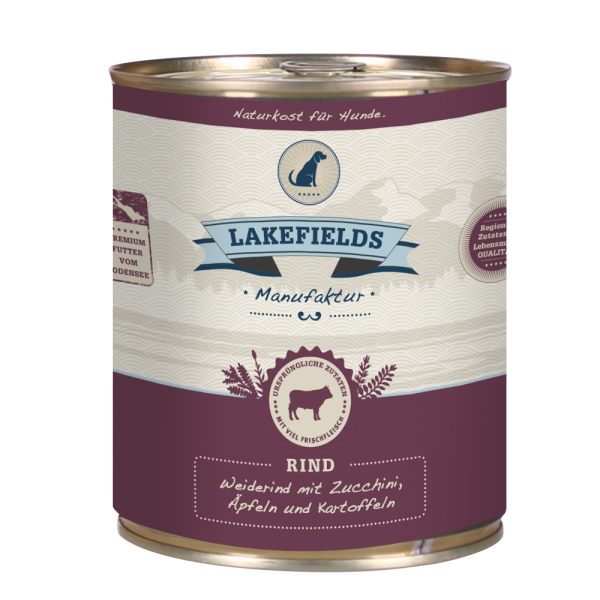 LAKEFIELDS MANUFAKTUR Nassfutter MENÜ RIND 61% Fleischanteil für Hunde