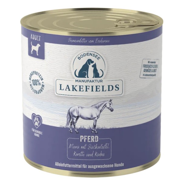 LAKEFIELDS MANUFAKTUR Nassfutter MENÜ Pferd 60% Fleischanteil für Hunde