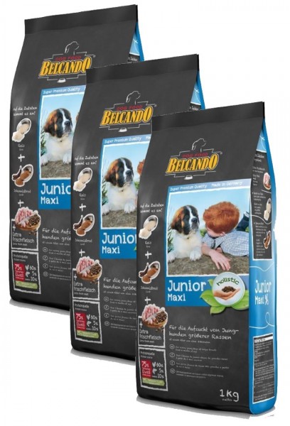 Hunde Trockenfutter - Junior Maxi Geflügel und Reis 3x 1kg - Belcando Hundefutter - leichtverdaulich