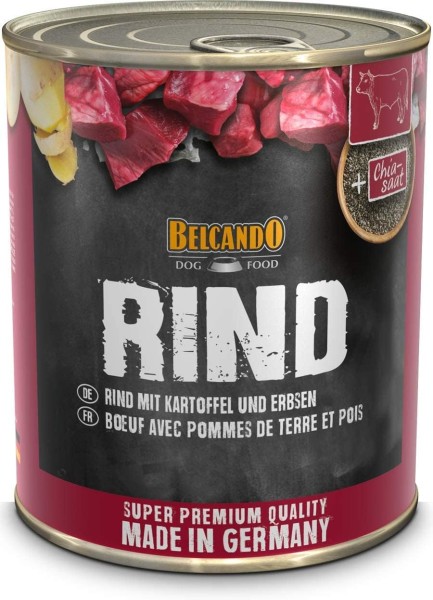 Belcando Super Premium Dose [6x800g Rind mit Kartoffel & Erbsen] | Nassfutter für Hunde | Feuchtfutter Dose | Alleinfutter für Hunde Aller Rassen