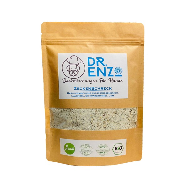 Dr. Enzo BIO Backmischung für Hundekekse - ZeckenSchreck - Zistrosenkraut, Lavendel - 200g - nur 4ct pro Keks