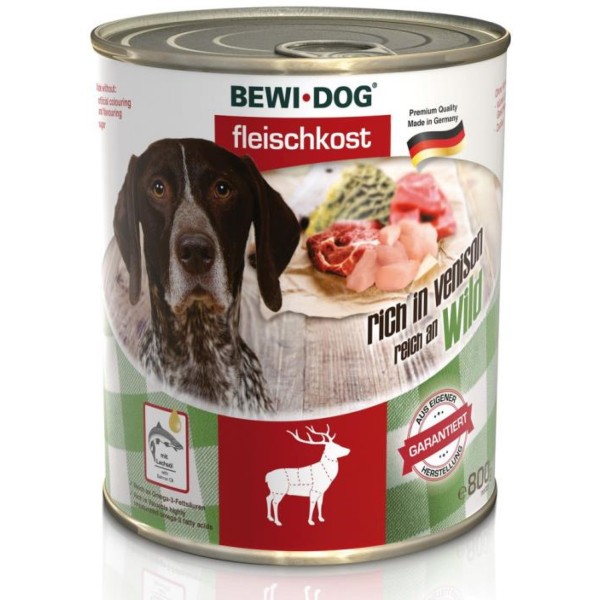 Bewi Dog - Hunde Fleischkost - Reich an Wild - 800g