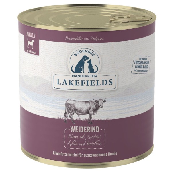 LAKEFIELDS MANUFAKTUR Nassfutter MENÜ RIND 61% Fleischanteil für Hunde
