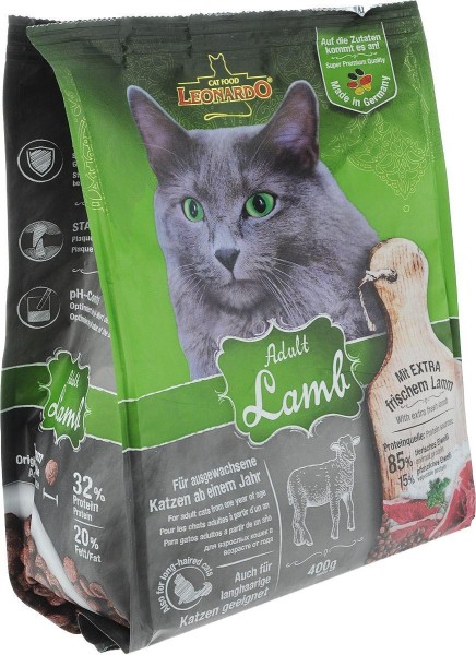 Katzen Trockenfutter - Adult Lamb mit Lamm und Reis 300g - Leonardo Katzenfutter - leichtverdaulich
