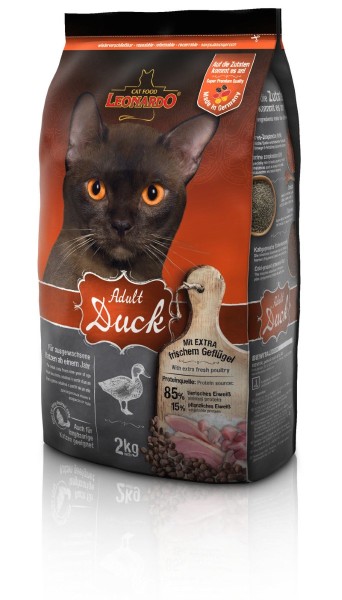 Katzen Trockenfutter - Adult Duck mit Ente & Reis 1,8 Kg - Leonardo Katzenfutter - leichtverdaulich